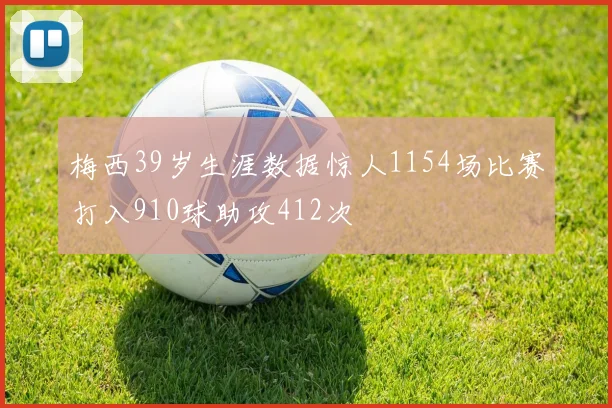 梅西39岁生涯数据惊人1154场比赛打入910球助攻412次